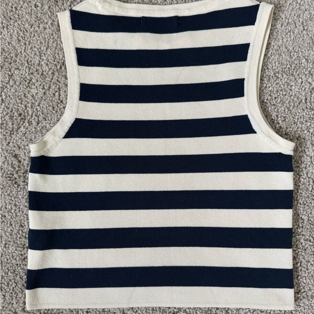 Striped Sleeveless Knit Top - Picture 2 of 4